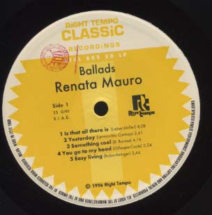 イタリア盤 RENATA MAURO / BALLADS LP レコード
