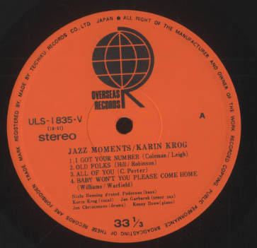 JAZZ MOMENTS WITH KARIN KROG KARIN KROG(vo) - 中古オーディオ 高価