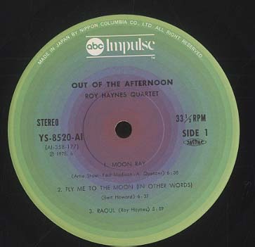 洋楽 LP OUT OF THE AFTERNOON ROY HAYNES 20LP2 Roy Haynes Quartet – Out Of The Afternoon – Vinyl (180g