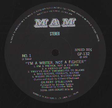 【中古】 I’m a Writer Not a Fighter ギルバート・オサリバン Gilbert O'Sullivan / I'm A Writer, Not A Fighter / LP