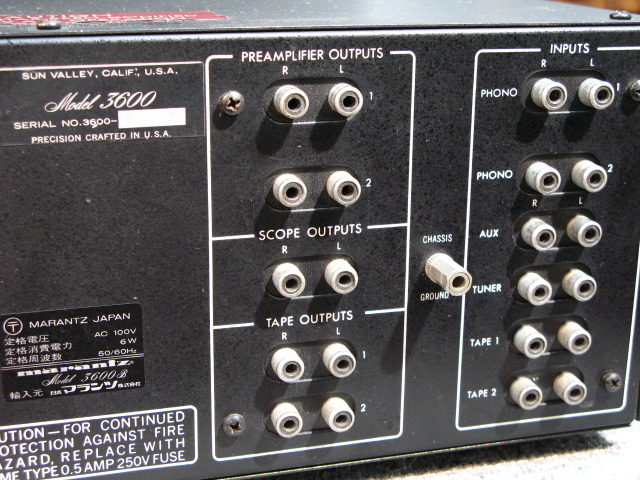 ■通電のみ確認済み■MARANTZ MODEL 3600B STEREO CONTROL CONSOLE｜Integrated amplifier■説明書＆保証書＆葉書付き Vintage Marantz Preamplifier Model 3600B Stereo Control Console