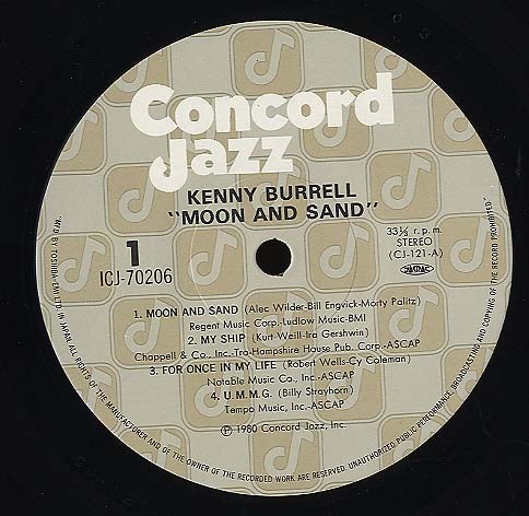 美盤　帯付き国内盤LP　ケニー・バレル　Moon and Sand KENNY BURRELL / MOON AND SAND【SALE価格】 | JAZZ | 京都市