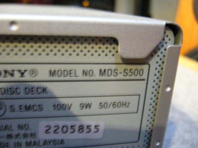 【ジャンク】　SONY MDS-S500 Yahoo!オークション -「sony mds s 500」の落札相場・落札価格