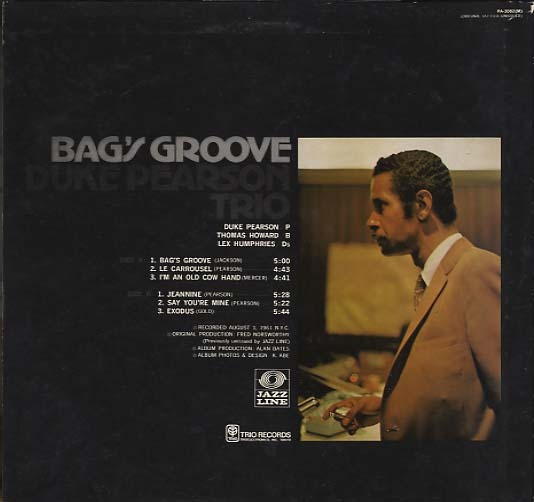 BAG'S GROOVE/DUKE PEARSON DUKE PEARSON(p) 中古オーディオ 高価買取・販売 ハイファイ堂