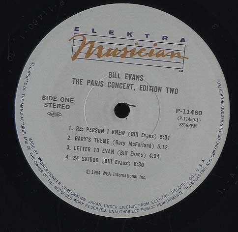 THE PARIS CONCERT,EDITION TWO/BILL EVANS BILL EVANS（p） - 中古