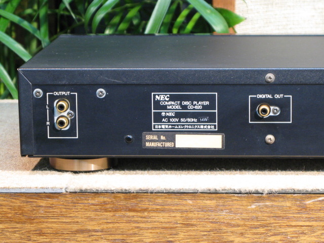 1980年代製 名機NEC CD607 CDプレーヤー NEC CD-607 B級オーディオ・ファン