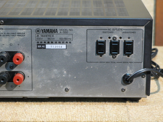 ジャンク品 YAMAHA a-550 アンプ ジャンク品 YAMAHA a-550 アンプ｜Yahoo!フリマ（旧PayPayフリマ）