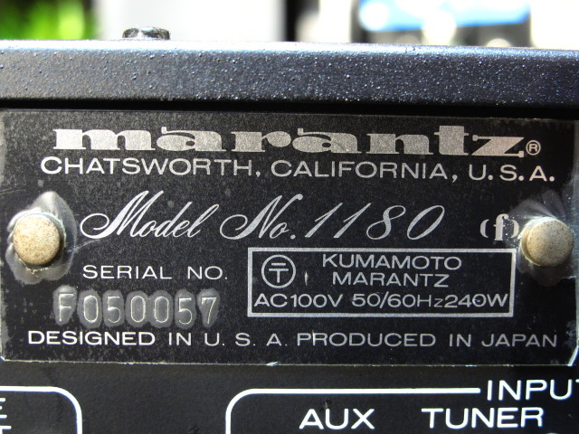 MODEL 1180 MARANTZ - 中古オーディオ 高価買取・販売 ハイファイ堂