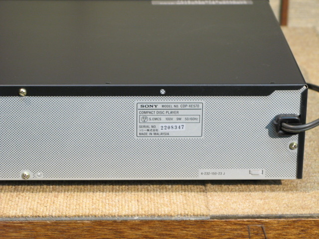 SONY CDP-XE570　高音質 CDプレーヤー　リモコン付 SONY CDP-XE570の仕様 ソニー