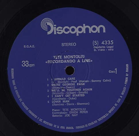 RECORDANDO A LINE/TETE MONTOLIU TETE MONTOLIU(p) - 中古