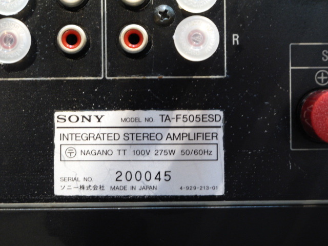【週末値下げ】SONY プリメインアンプ TA-F505ESD TA-F505ESD SONY - 中古オーディオ 高価買取・販売 ハイファイ堂