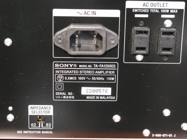 TA-FA1200ES SONY - 中古オーディオ 高価買取・販売 ハイファイ堂
