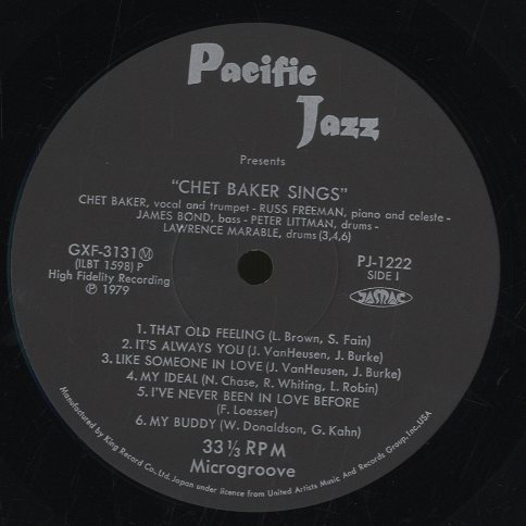 Chet Baker Sings /Lサイズ/ホワイト/レコードバージョン CHET BAKER &frasl; Chet Baker Sings (LP) &frasl; Vogue | WAXPEND RECORDS
