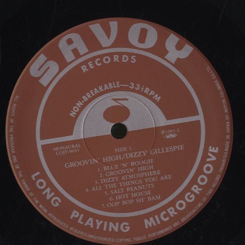 GROOVIN' HIGH/DIZZY GILLESPIE DIZZY GILLESPIE(tp) - 中古オーディオ