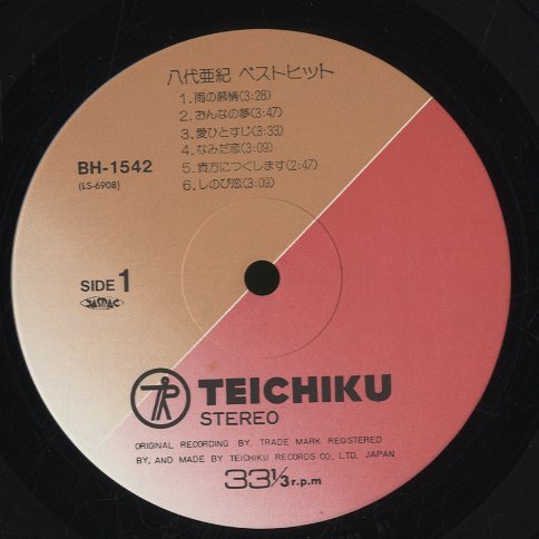 八代亜紀 ベストヒット8 レコード Amazon | 八代亜紀ベストヒット ～ニューレコーディングス＆ニュー