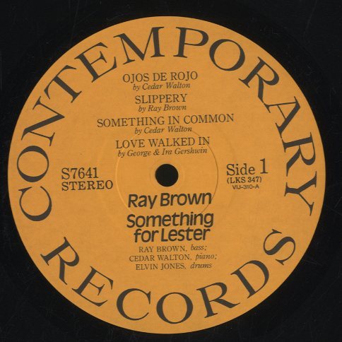 SOMETHING FOR LESTER/RAY BROWN RAY BROWN(b) - 中古オーディオ