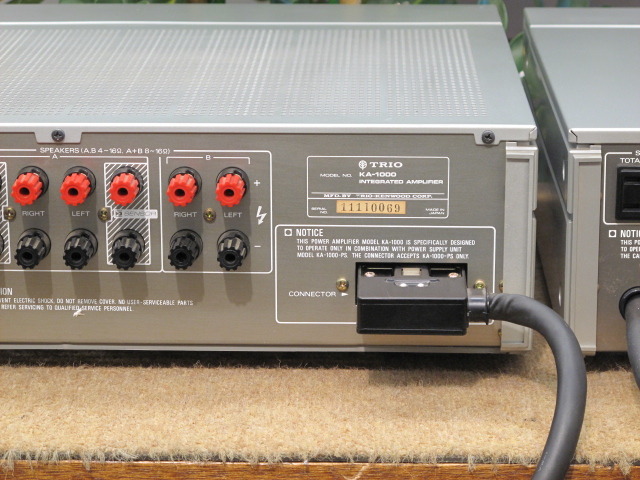 TRIO KA-1000 アンプ + KA-1000-PS 　プリメイアンプ TRIO KA-1000の仕様 トリオ