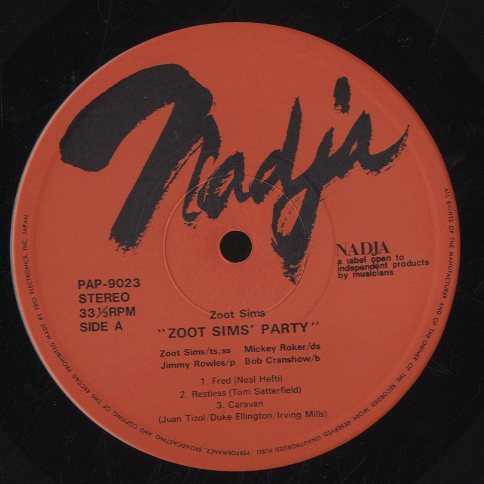 ZOOT SIMS' PARTY ZOOT SIMS(ts、ss) - 中古オーディオ 高価買取・販売