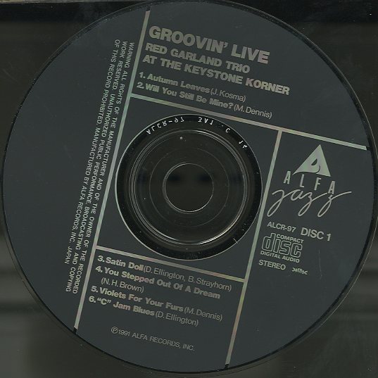 GROOVIN' LIVE/RED GARLAND TRIO RED GARLAND - 中古オーディオ