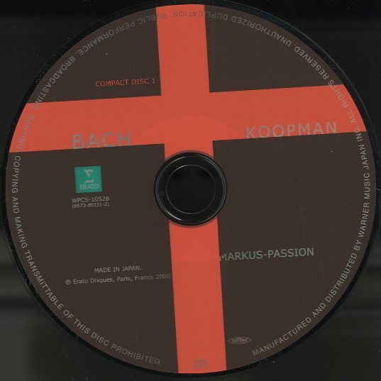 (CD)J.S.バッハ : マルコ受難曲 (コープマン版)／ルーベンス(シビッラ)、アムステルダム・バロック合唱団、ブレダ・サクラメント合唱団、ランダウアー(ベルンハルト)、メルテンス(クラウス)、コ J.S.バッハ：マルコ受難曲（コープマン版） J.S.バッハ - 中古