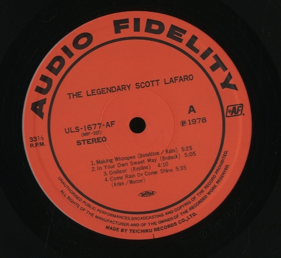 THE LEGENDARY SCOTT LAFARO SCOTT LAFARO - 中古オーディオ 高価買取