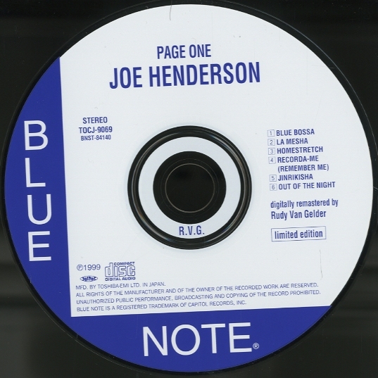PAGE ONE/JOE HENDERSON（紙ジャケ） JOE HENDERSON - 中古オーディオ