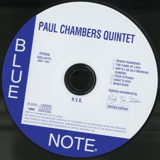 PAUL CAHMBERS QUINTET（紙ジャケ） PAUL CHAMBERS - 中古オーディオ