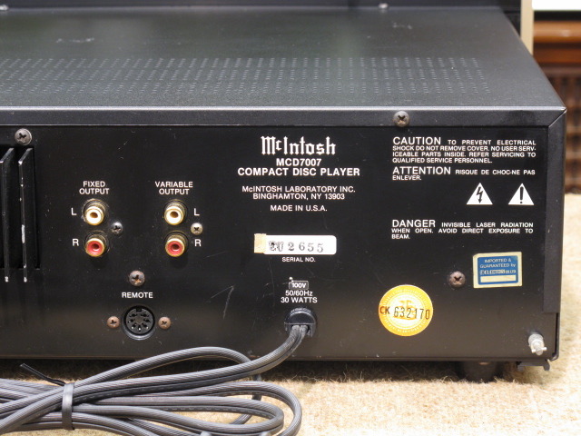 MCD7007 McIntosh - 中古オーディオ 高価買取・販売 ハイファイ堂