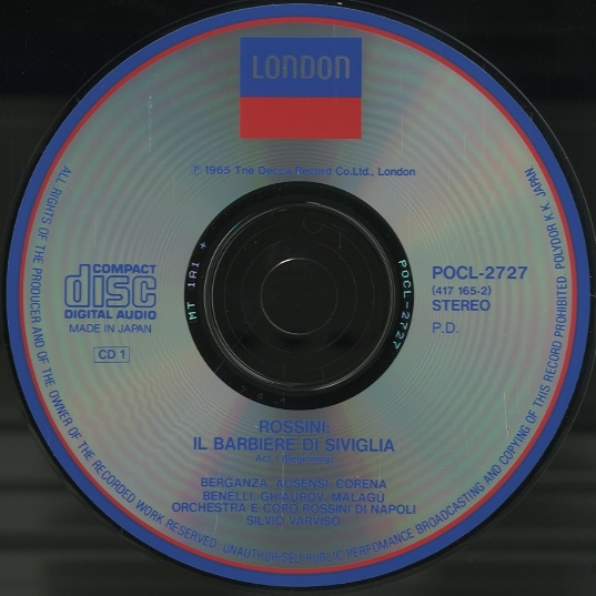 ロッシーニ：歌劇「セビリアの理髪師」全曲 ロッシーニ - 中古