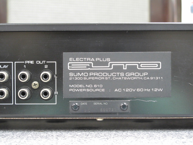 アンプ SUMO ELECTRA Electra Plus SUMO Pre Amp