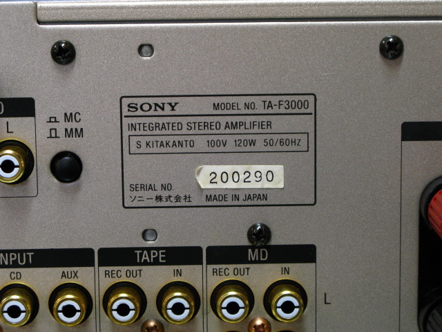 SONY ソニー/プリメインアンプ/TA-F3000/ピュアオーディオ/Bランク/05【中古】 ソニー(SONY)|プリメインアンプ|HARDOFFオフモール（オフモ