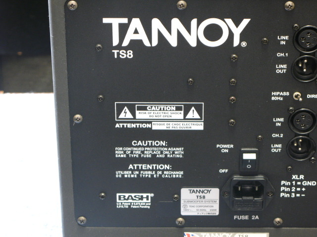 タンノイ TANNOY TS-8 アンプ内蔵型 サブウーファー 元箱付き