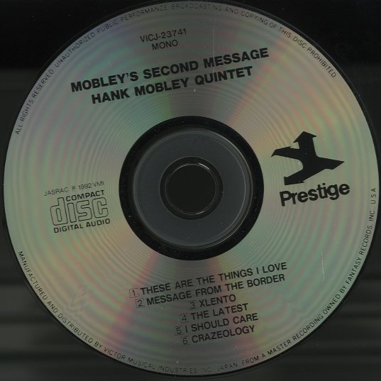 MOBLEY'S 2ND MESSAGE/HANK MOBLEY HANK MOBLEY (ts) - 中古オーディオ