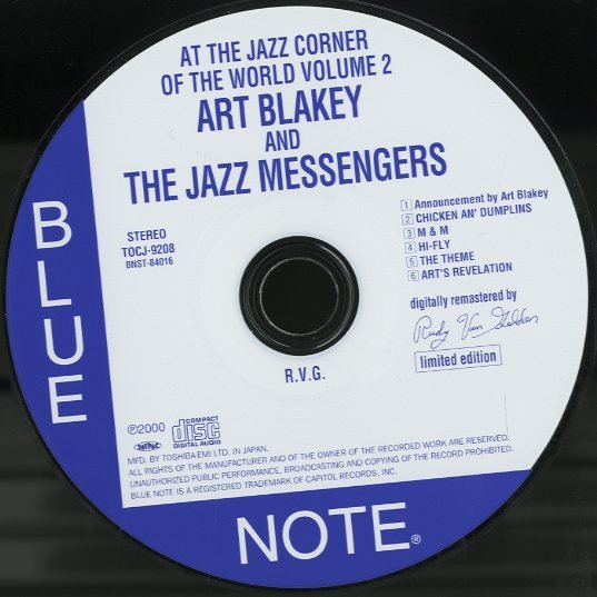 AT THE JAZZ CORNER OF THE WORLD VOL.2/ART BLAKEY（紙ジャケ） ART BLAKEY(ds