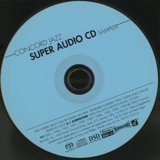 CONCORD JAZZ SUPER AUDIO CD SAMPLER VA - 中古オーディオ 高価買取 