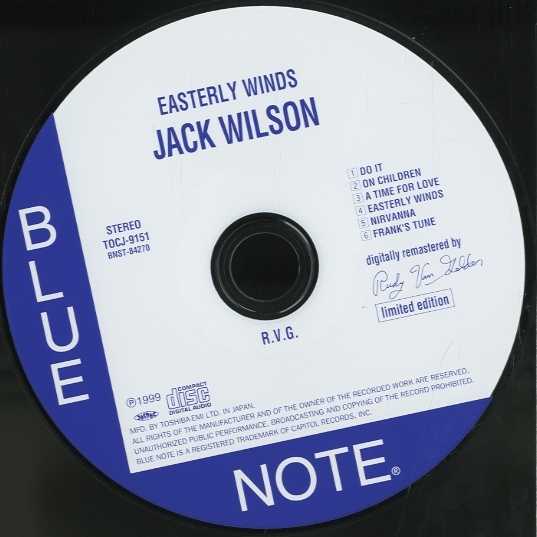 EASTERLY WINDS/JACK WILSON（紙ジャケ） JACK WILSON - 中古