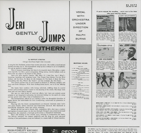 JERI GENTLY JUMPS/JERI SOUTHERN JERI SOUTHERN - 中古オーディオ 