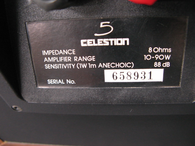 セレッション 5 MkⅡ Celestion Celestion5の仕様 セレッション