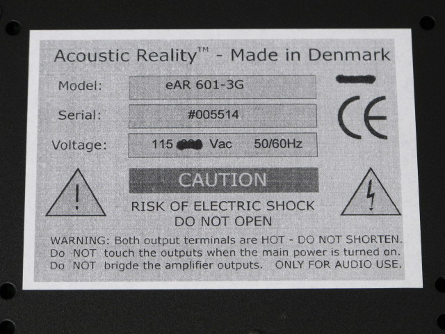 eAR 601-3G MONO-Block Acoustic Reality - 中古オーディオ 高価買取