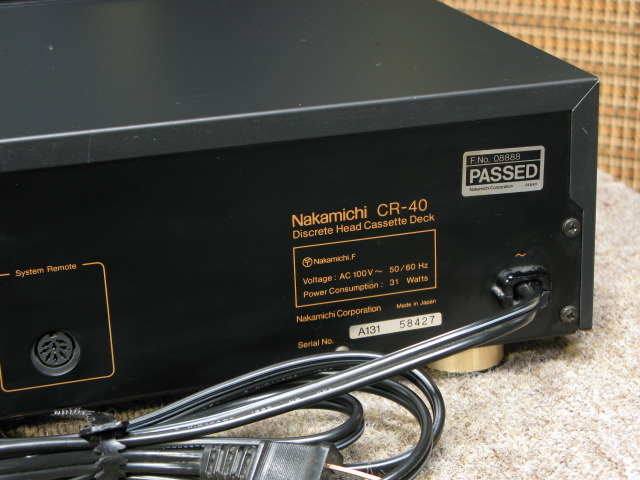 NAKAMICHI ナカミチ CR-40 Nakamichi CR-40の仕様 ナカミチ