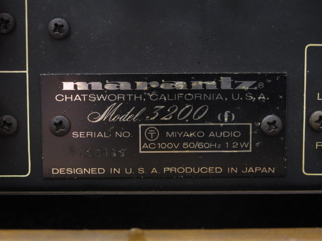 MODEL 3200 marantz - 中古オーディオ 高価買取・販売 ハイファイ堂