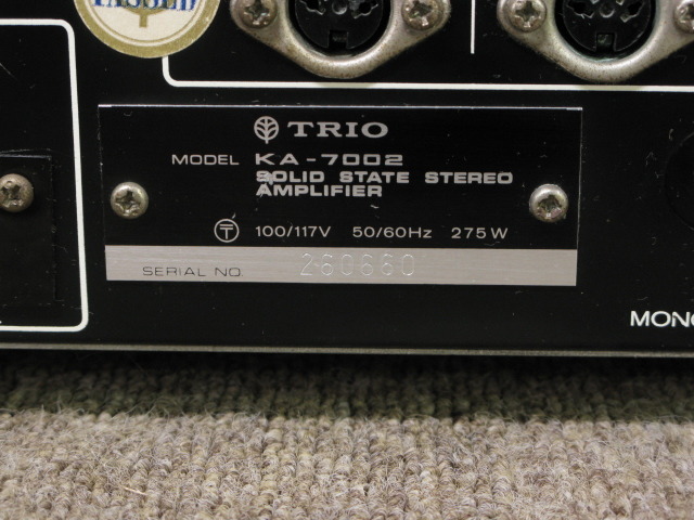 最終値下　TORIO KA-7002 良いサウンドですよ　部品交換済 TRIO KA-7002の仕様 トリオ