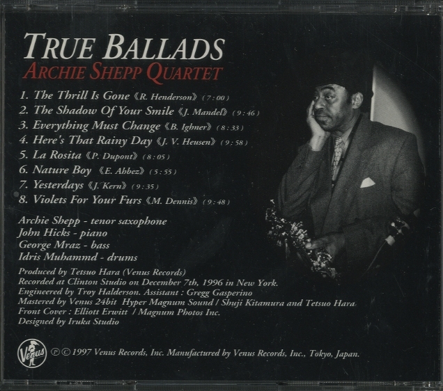 TRUE BALLADS/ARCHIE SHEPP QUARTET ARCHIE SHEPP - 中古オーディオ