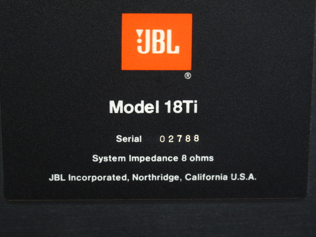 18Ti JBL - 中古オーディオ 高価買取・販売 ハイファイ堂