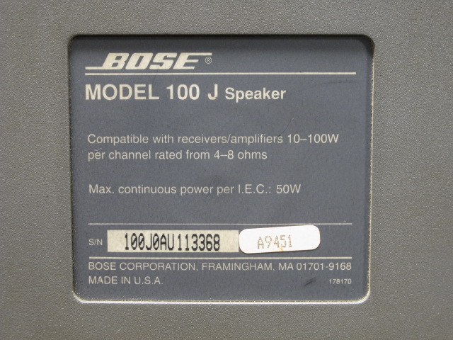 model 100J BOSE - 中古オーディオ 高価買取・販売 ハイファイ堂
