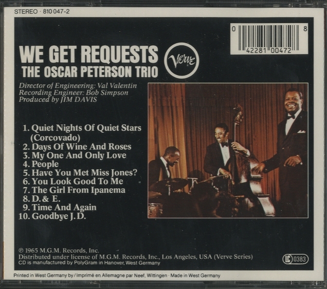 WE GET REQUESTS/OSCAR PETERSON OSCAR PETERSON - 中古