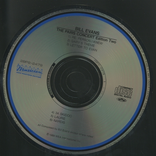 洋楽 Bill Evans The Paris Concert edition two Bill Evans – The Paris Concert (Edition Two) – CD (Album