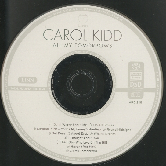 ALL MY TOMORROWS/CAROL KIDD CAROL KIDD - 中古オーディオ 高価