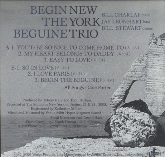 BEGIN THE BEGUINE/NEW YORK TRIO BILL CHARLAP - 中古オーディオ 高価