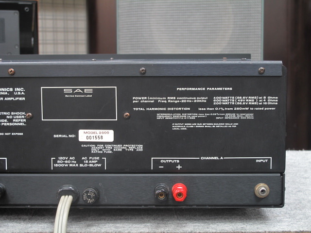 SAE 2600 ステレオパワーアンプ 1500W
